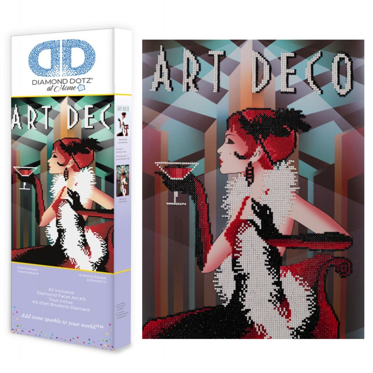 Diamond Dotz at Home - Evening Escape, Partial Drill, Round Dotz, Diamond Painting Kits, Diamond Art Kits for Adults, Gem Art, Diamond Art, Diamond Dotz, 14"x18"